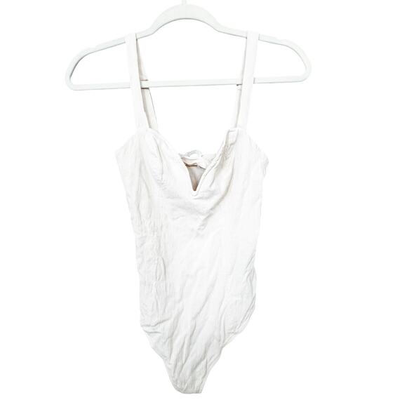 Intimately Free People Pippa V-Wire Bodysuit White Size Medium‎ EUC - Picture 3 of 6